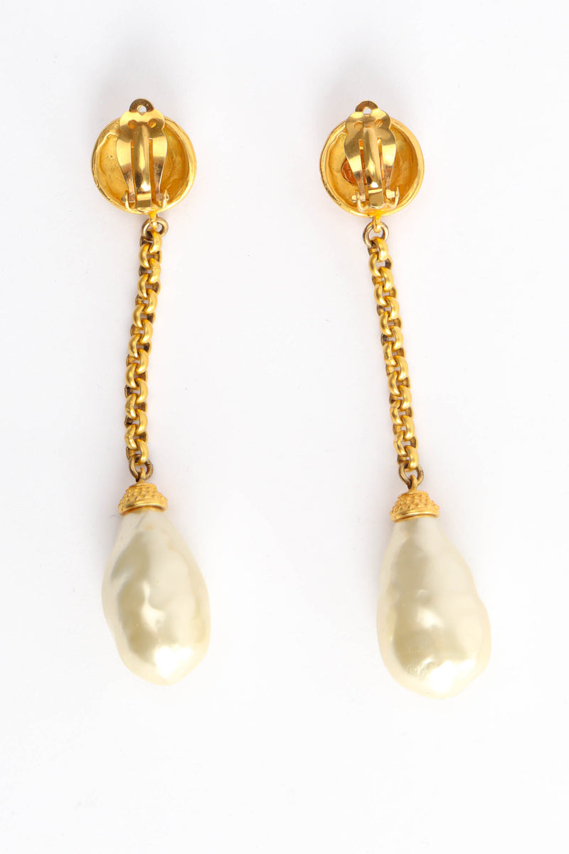 Vintage Deanna Hamro Baroque Pearl Drop Earrings back @ Recess Los Angeles