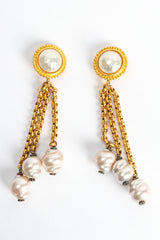 Vintage Deanna Hamro Baroque Pearl Cluster Earrings flat front @ Recess Los Angeles