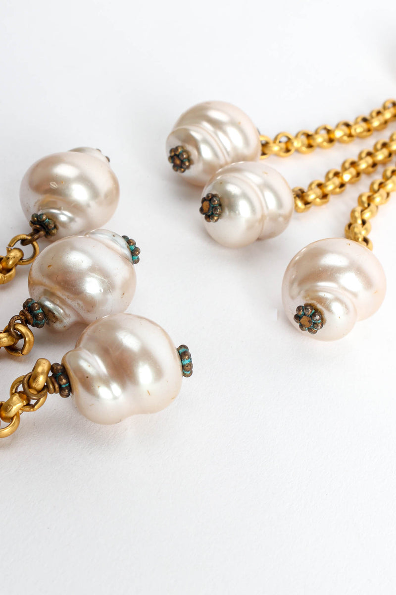 Vintage Deanna Hamro Baroque Pearl Cluster Earrings swaying pearl close @ Recess Los Angeles