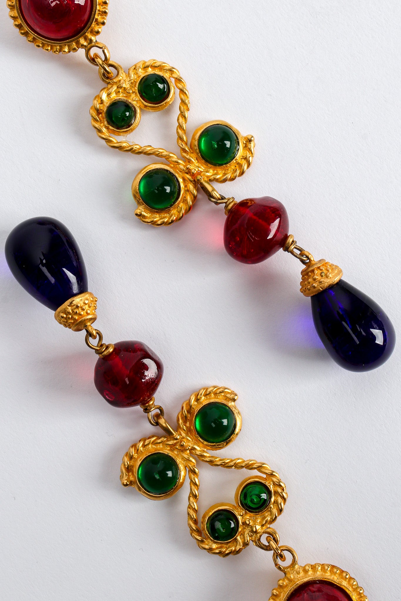 Vintage Deanna Hamro Glass Stone Chandelier Earrings stone close up @ Recess LA