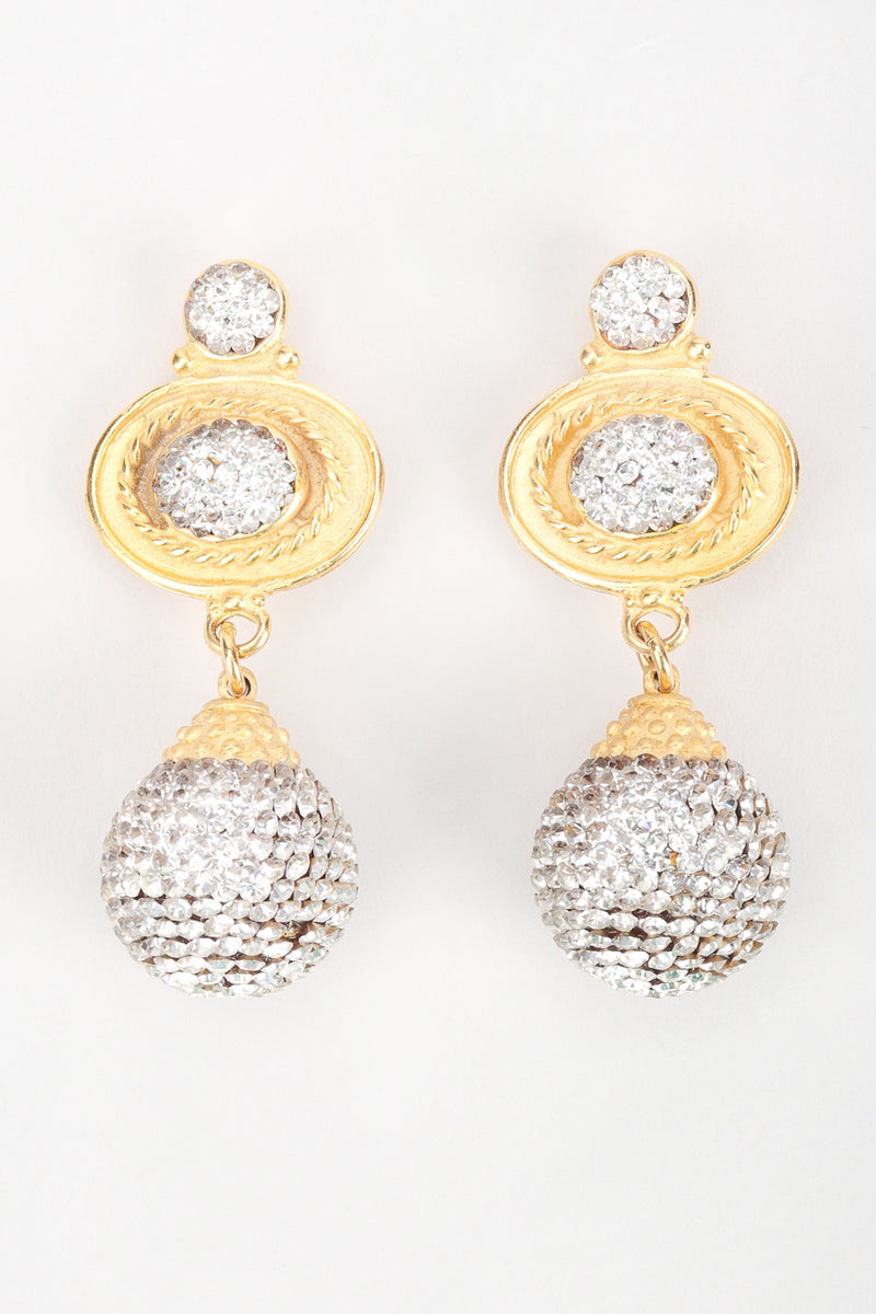 Recess Los Angeles Designer Consignment Resale Recycled Vintage Deanna Hamro Baroque Crystal Disco Ball Drop Earrings