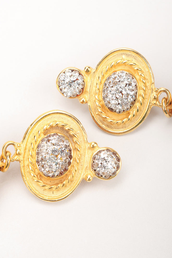 Recess Los Angeles Designer Consignment Resale Recycled Vintage Deanna Hamro Baroque Crystal Disco Ball Drop Earrings
