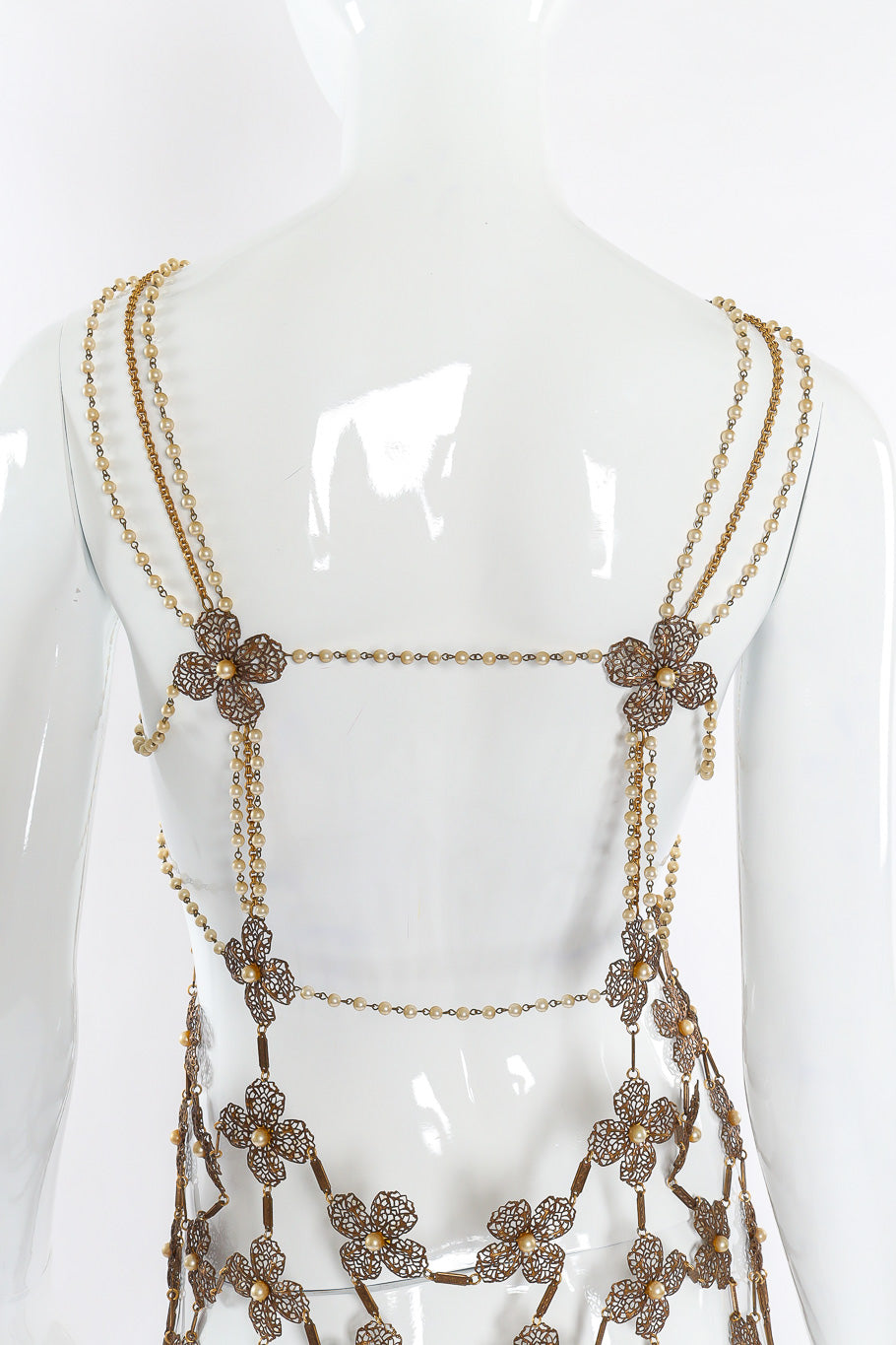 Vintage draped chain harness vest back details @recessla