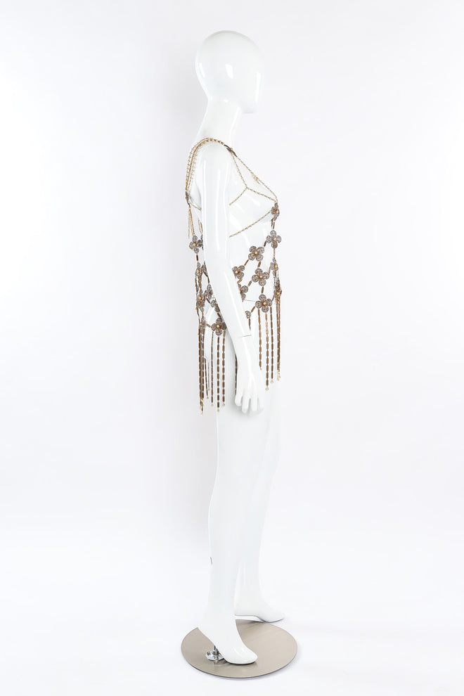 Vintage draped chain harness vest full body side @recessla