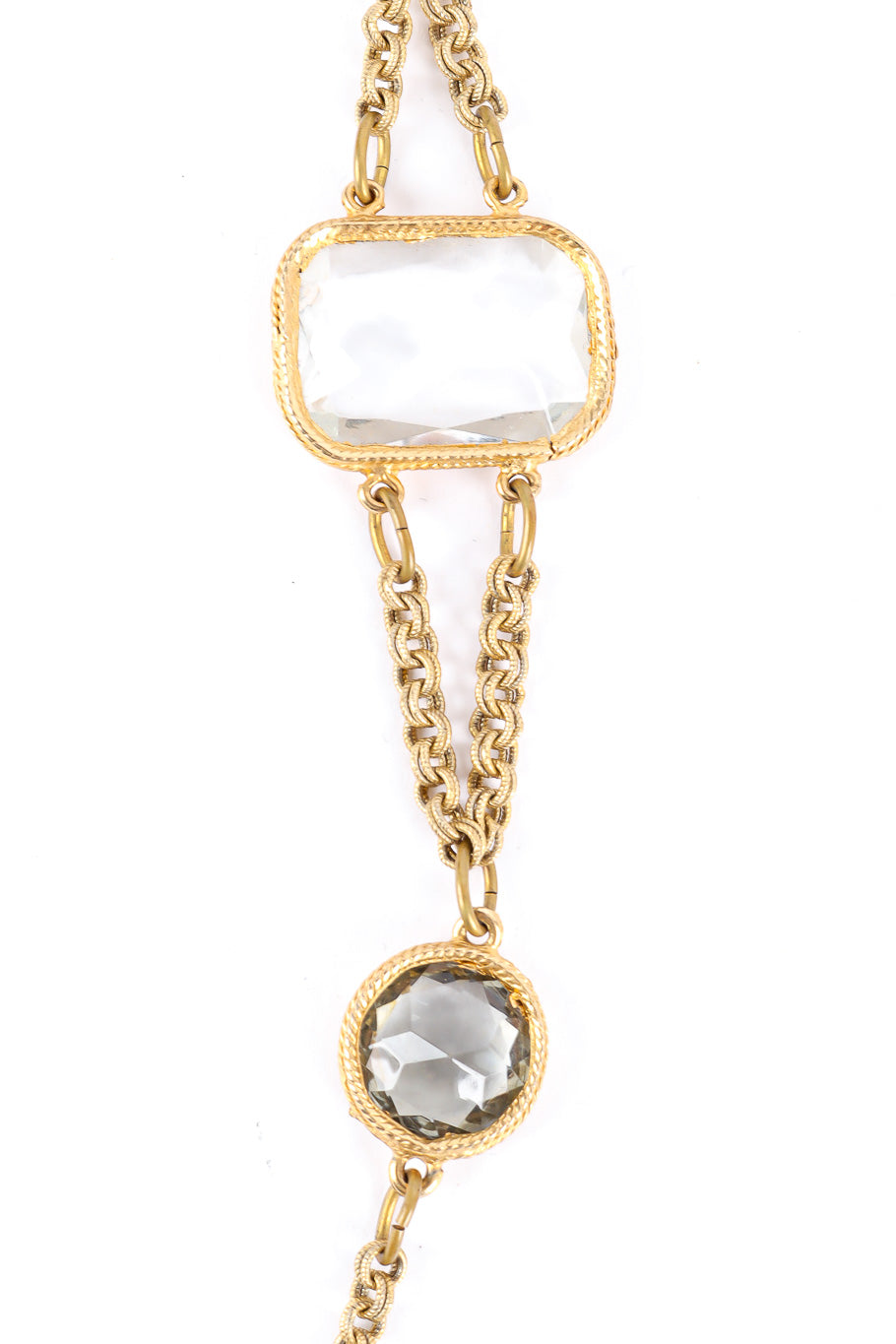 Vintage ring collar crystal draped harness crystal close @recessla