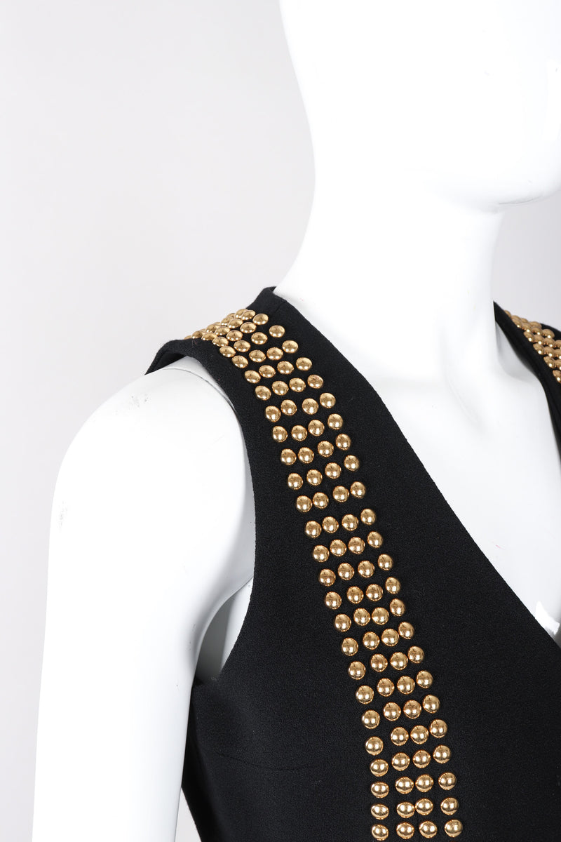 Recess Los Angeles Vintage Delah Annie Hall Tomboy Rock Gold Studded Suiting Vest