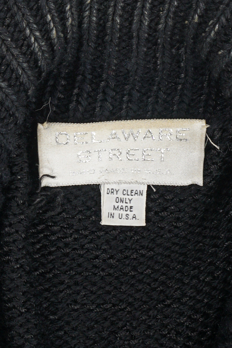 Vintage Delaware Street Long Fur Snake Trim Knit Vest label at Recess Los Angeles