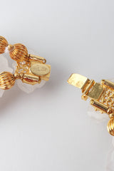 Recess Los Angeles Vintage William DeLillo Acrylic Pearly White Rock Crystal Gold Collar Necklace