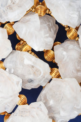 Recess Los Angeles Vintage William DeLillo Acrylic Pearly White Rock Crystal Gold Collar Necklace