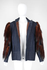 Recess Los Angeles Vintage Mink Tail Trimmed Denim Bomber