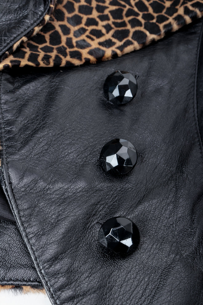 Vintage Dero Enterprises by Rocco D'Amelio Calf Hair Leather Jacket buttons at Recess