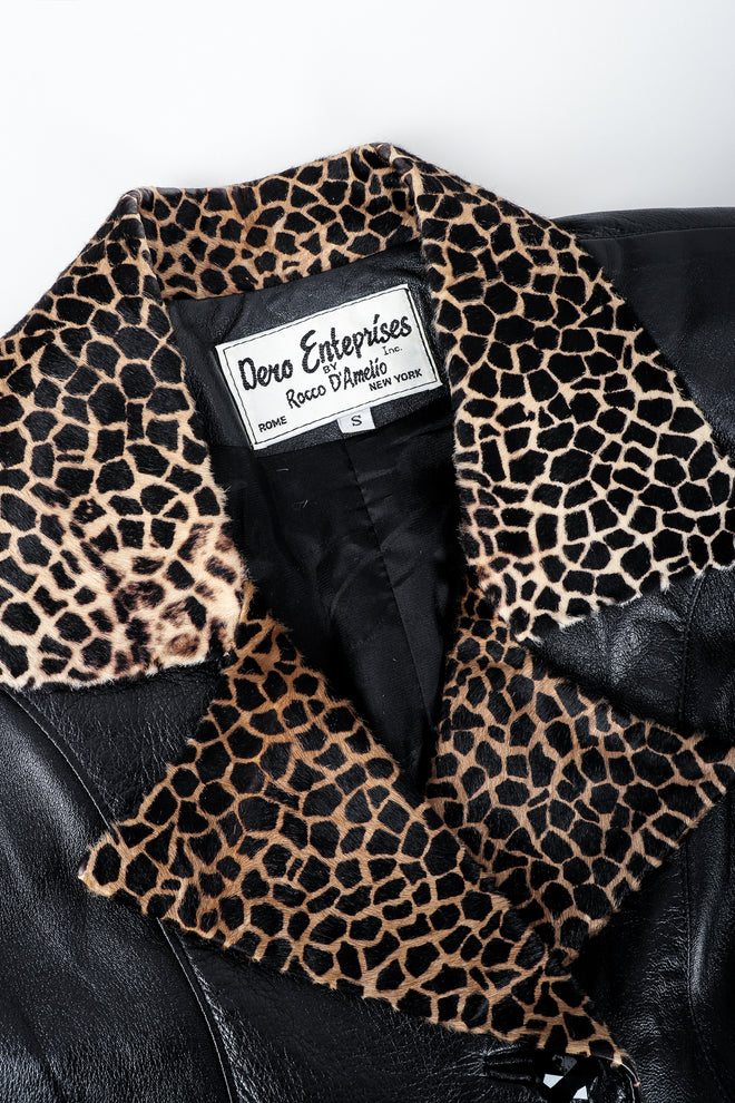 Vintage Dero Enterprises by Rocco D'Amelio Calf Hair Leather Jacket Collar at Recess