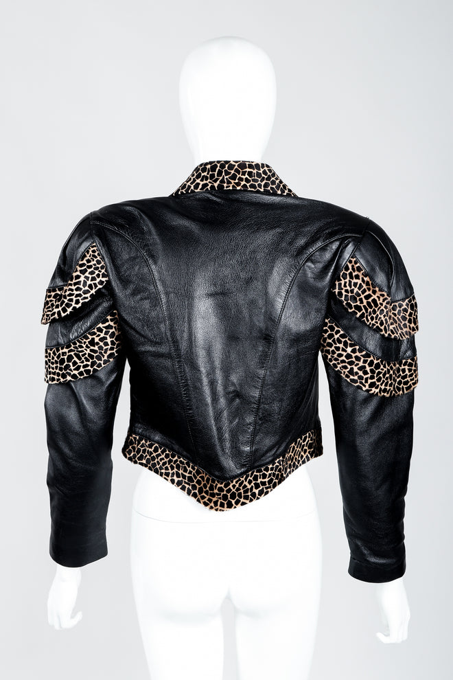 Vintage Dero Enterprises by Rocco D'Amelio Calf Hair Leather Jacket on Mannequin back at Recess