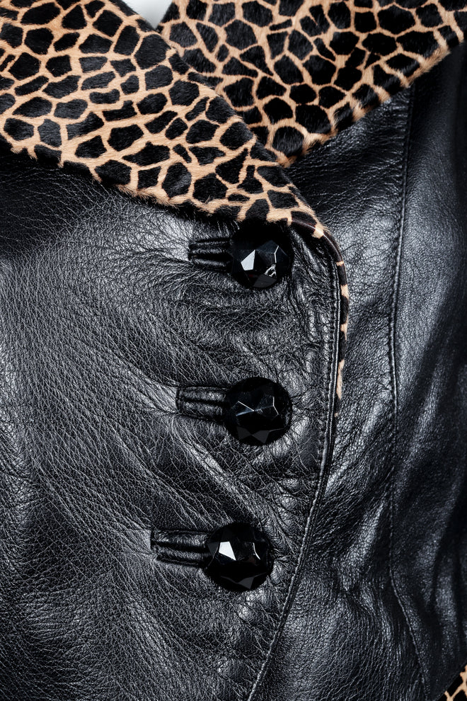 Vintage Dero Enterprises by Rocco D'Amelio Calf Hair Leather Jacket buttons at Recess
