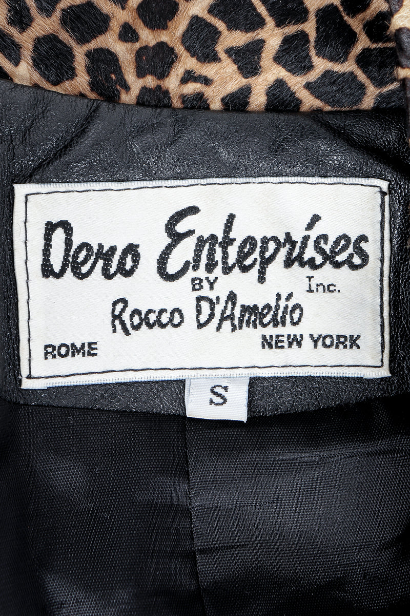 Vintage Dero Enterprises by Rocco D'Amelio Label on Black leather