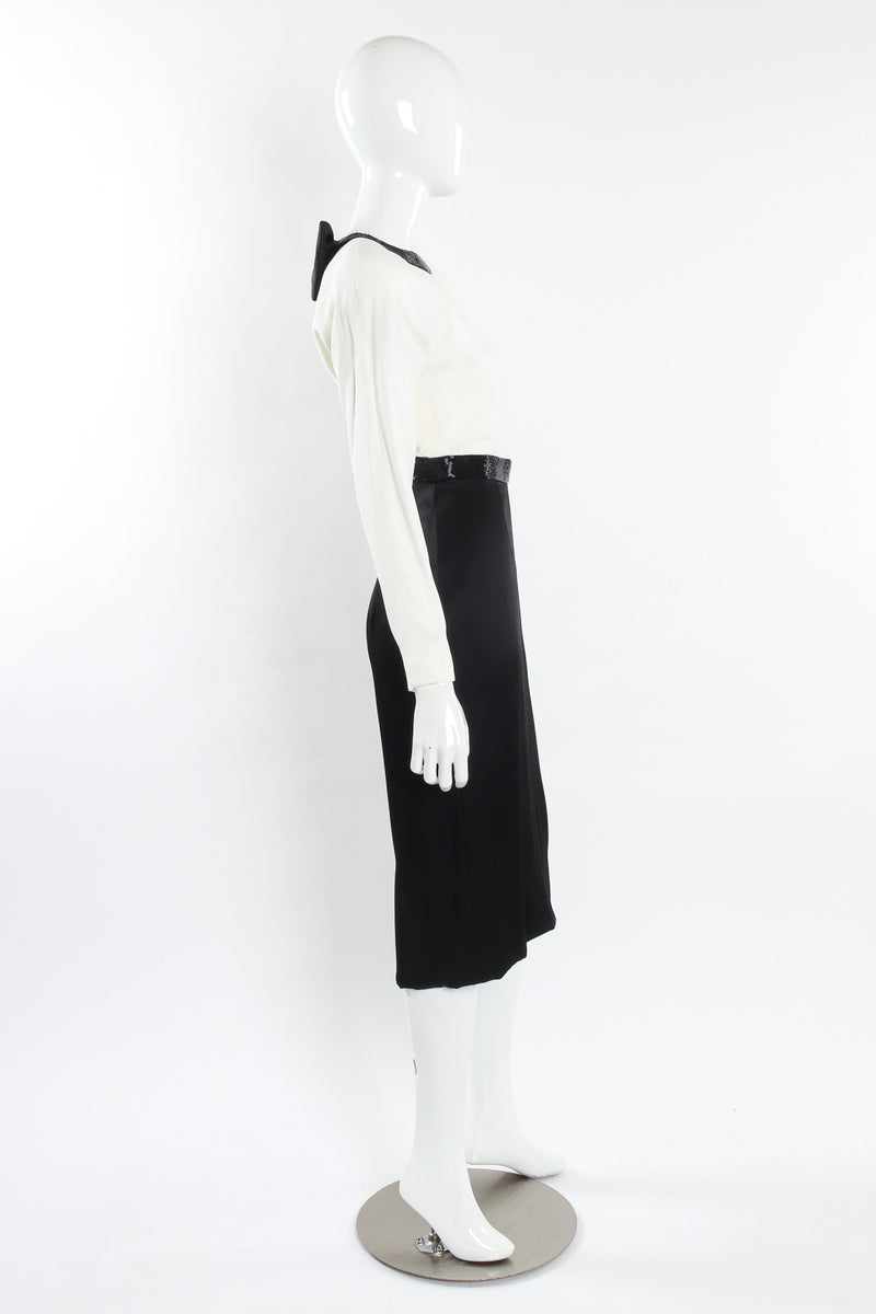 Vintage Diane Dickinson for Saks Glass Beaded Colorblock Dress mannequin side @ Recess LA