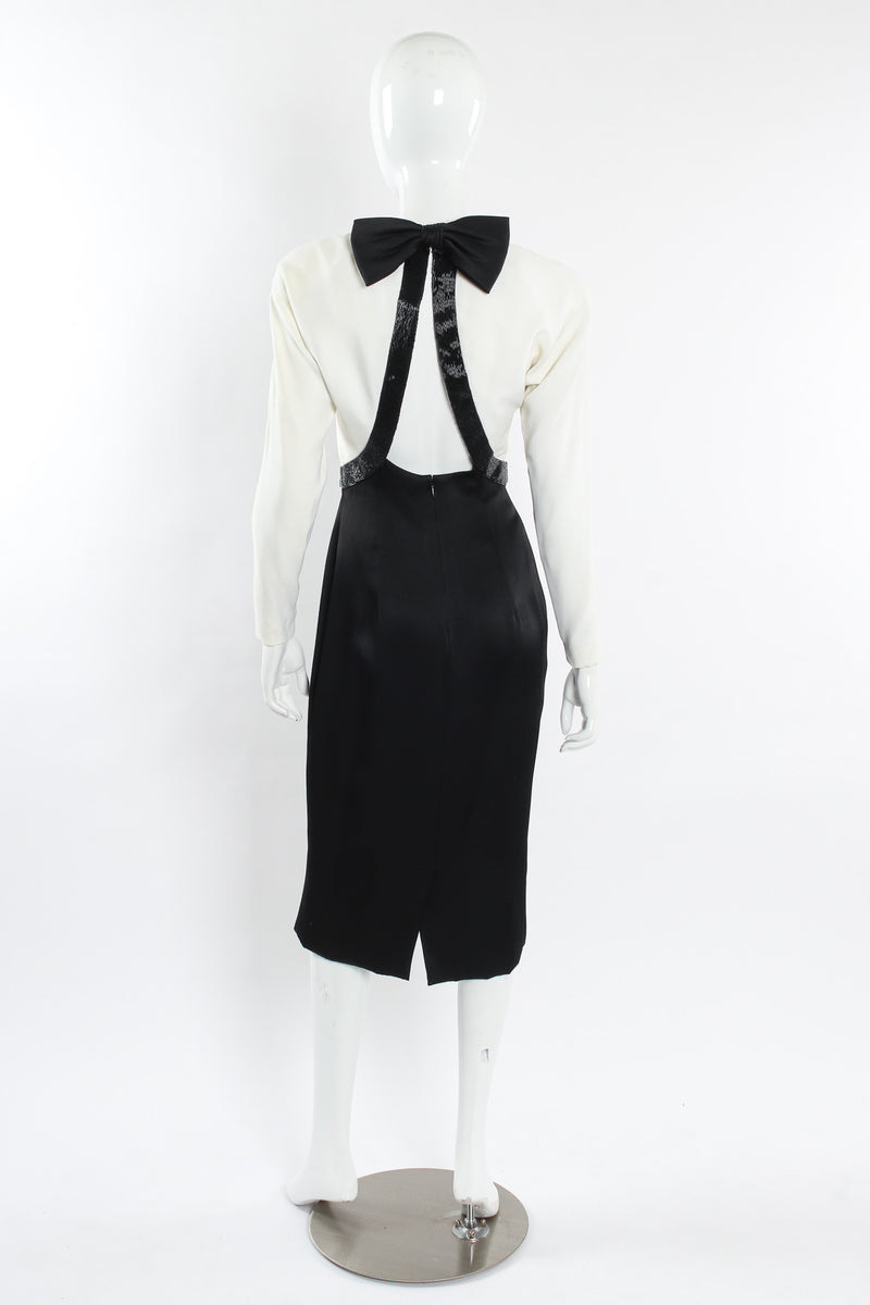 Vintage Diane Dickinson for Saks Glass Beaded Colorblock Dress mannequin back  @ Recess LA