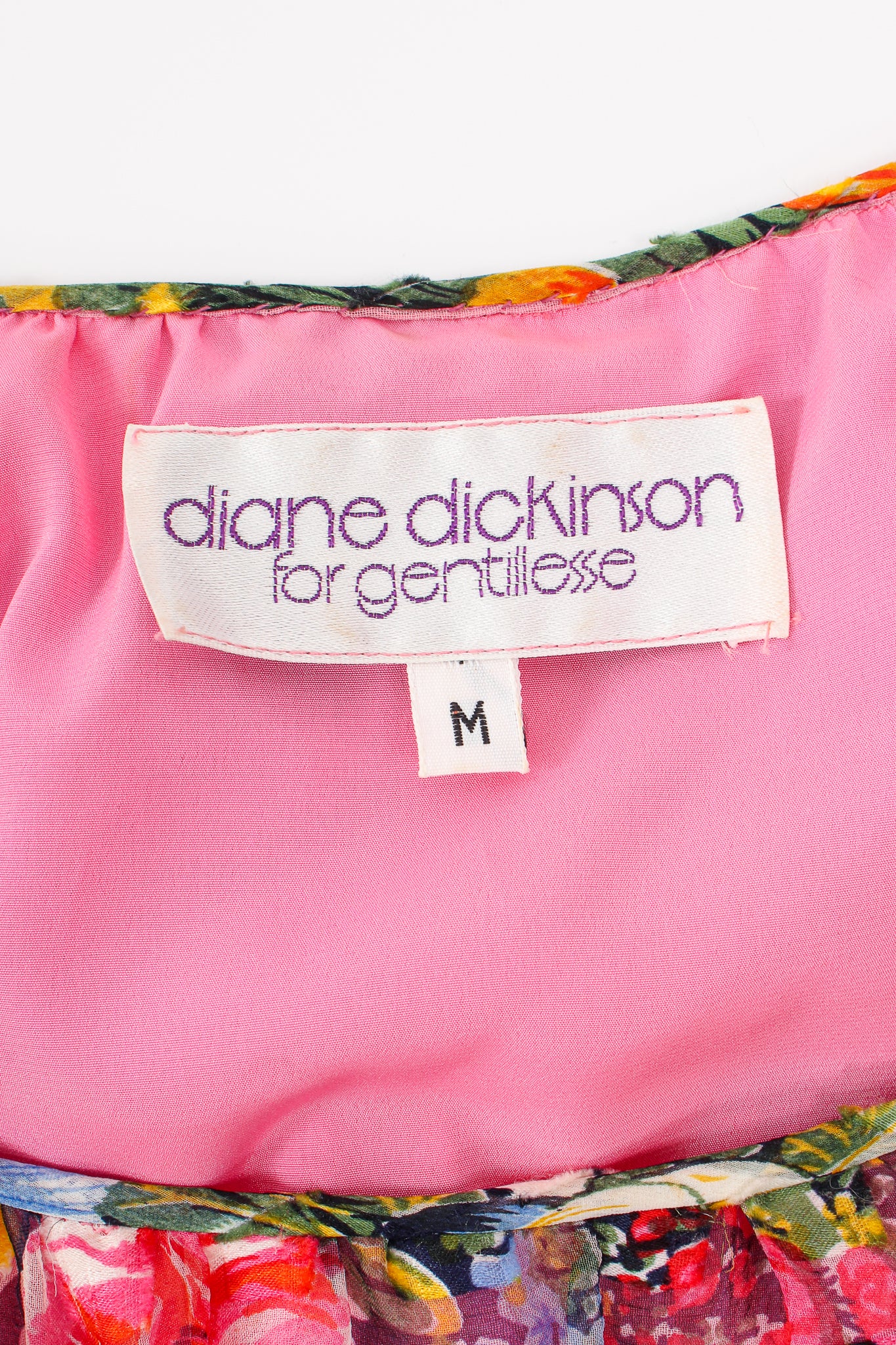 Vintage Diane Dickinson Gentillesse Floral Peasant Dress label at Recess Los Angeles