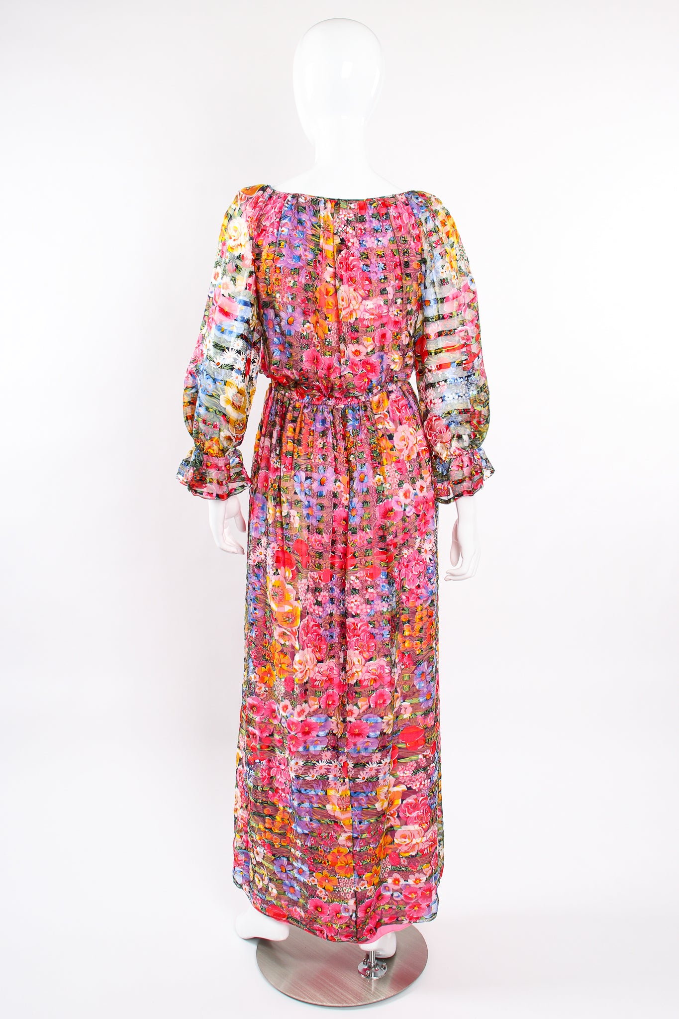 Vintage Diane Dickinson Gentillesse Floral Peasant Dress on Mannequin back at Recess Los Angeles