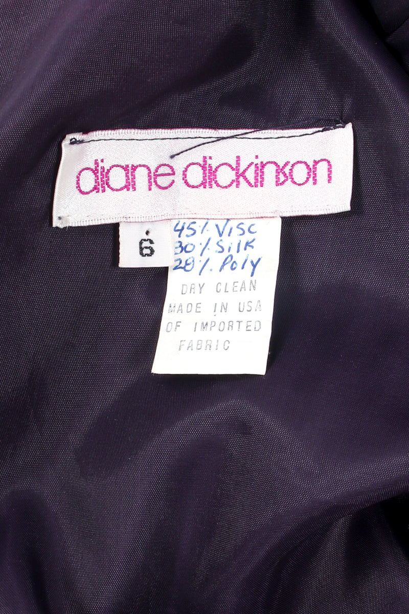 Vintage Diane Dickinson Flourished Tinsel Burnout Dress at Recess Los Angeles (label crop)