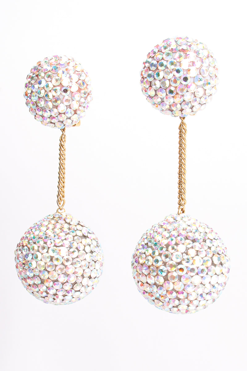 9ct Gold Crystal Ball Drop Earrings in White | Goldmark (AU)