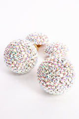 Vintage Diane Lauren Iridescent Rhinestone Ball Drop Earrings at Recess Los Angeles