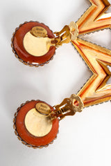 Vintage Diane Lauren Star Rhinestone Dangle Earrings cartouche @ Recess LA