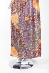Recess Designer Consignment Vintage Diane Dickinson Floral Lamé Brocade Pointed Shoulder Dress Los Angeles Resale Mariano Fortuny