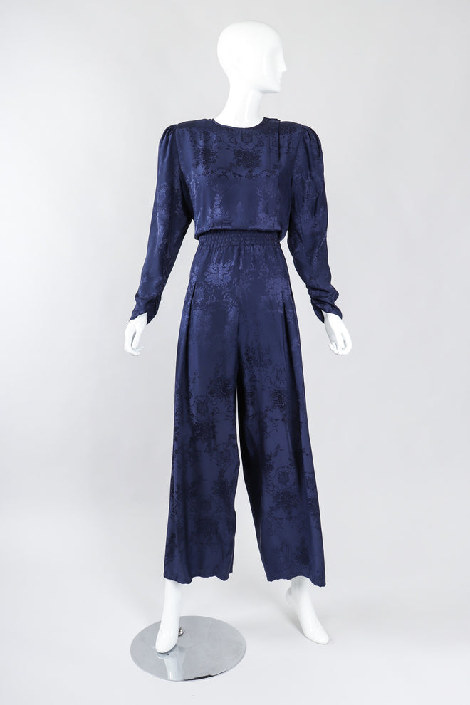 Recess Los Angeles Vintage Diane Freis Silk Damask Power Jumpsuit