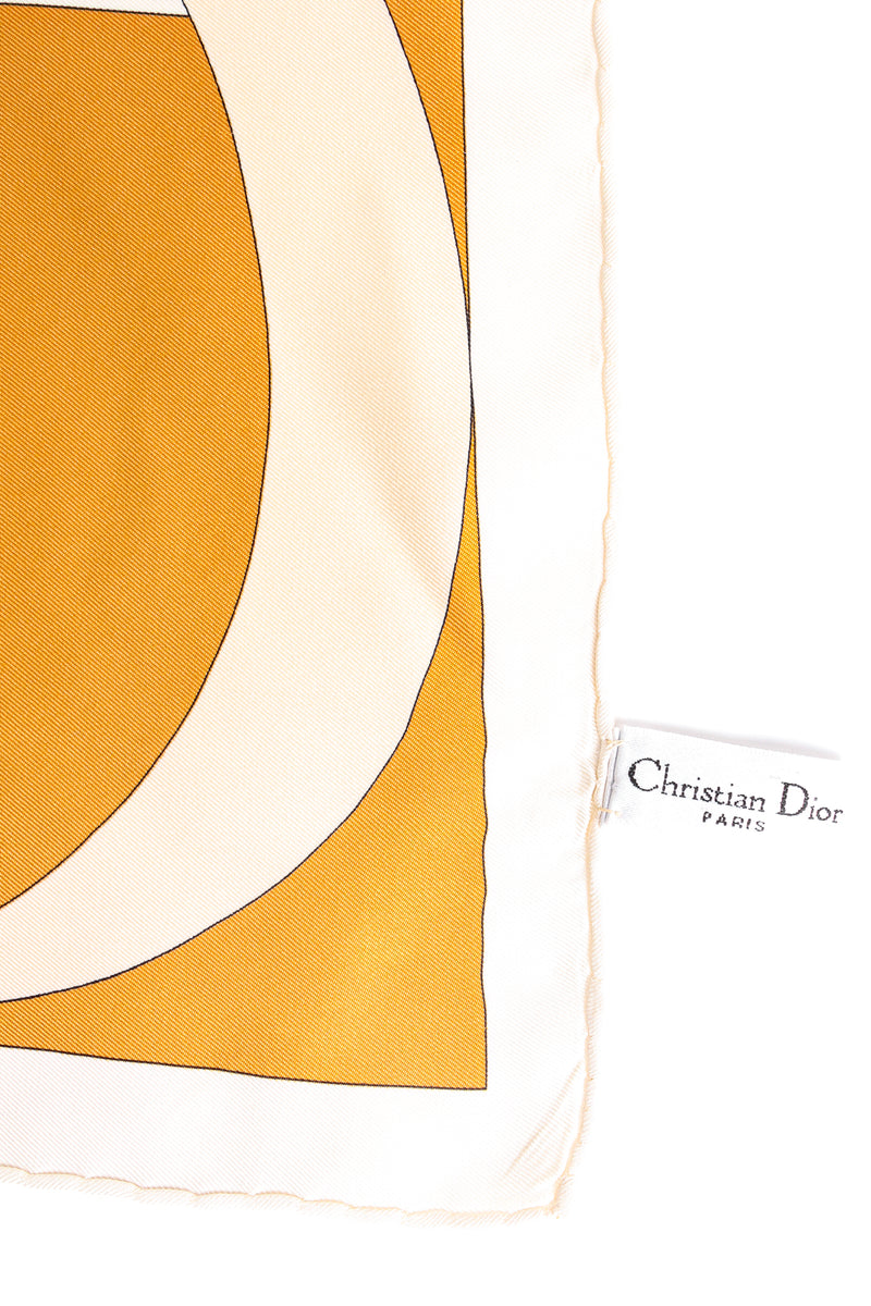 Vintage Christian Dior Colorblock Monogram Silk Scarf label at Recess Los Angeles