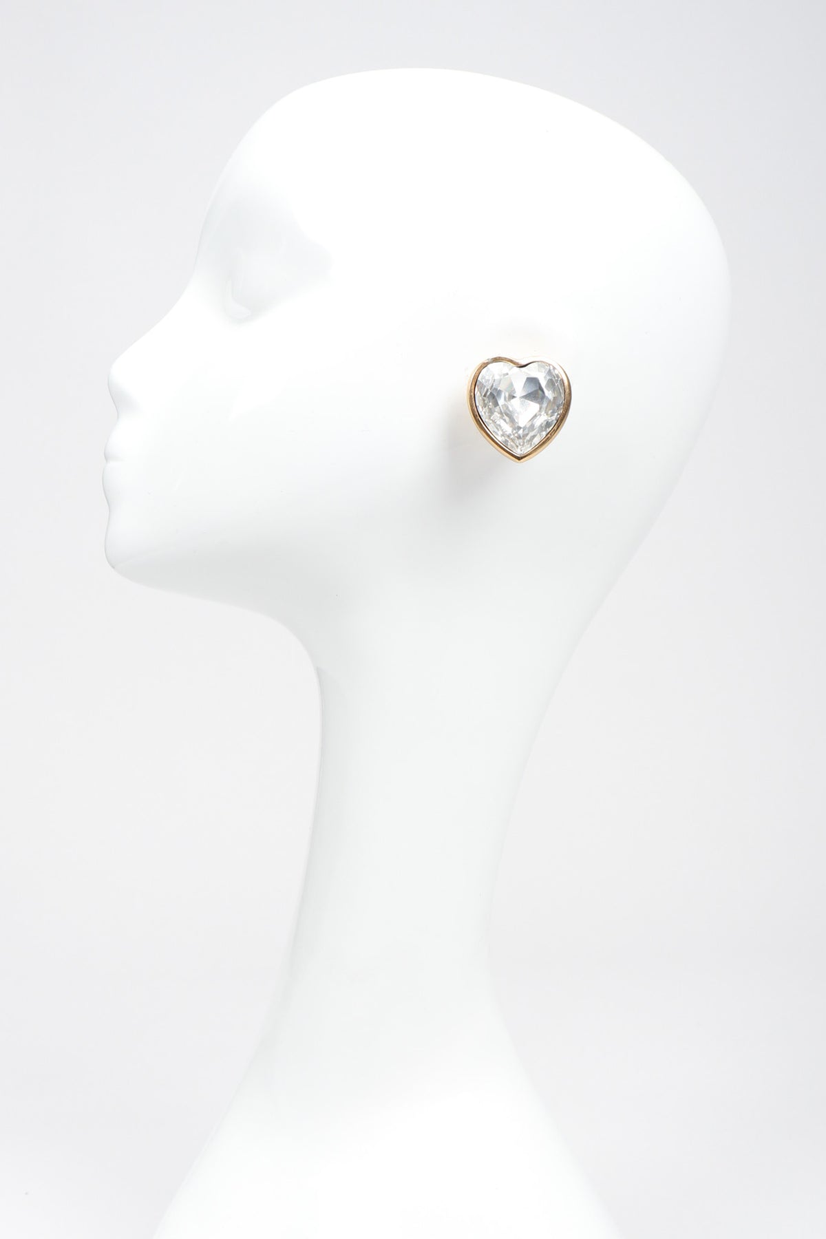 Vintage Christian Dior Oversized Crystal Heart Earrings – Recess