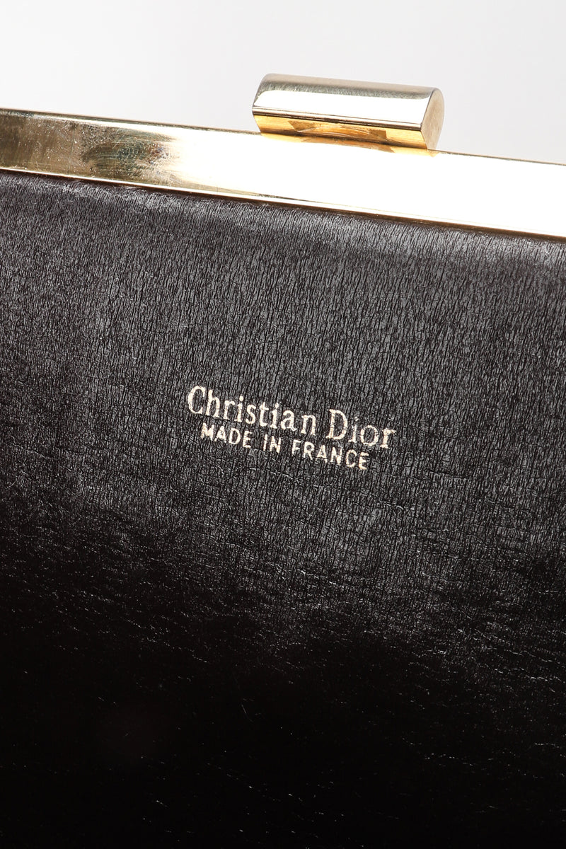 Vintage Christian Dior Hand Bag Purse Clutch All Over Print Black