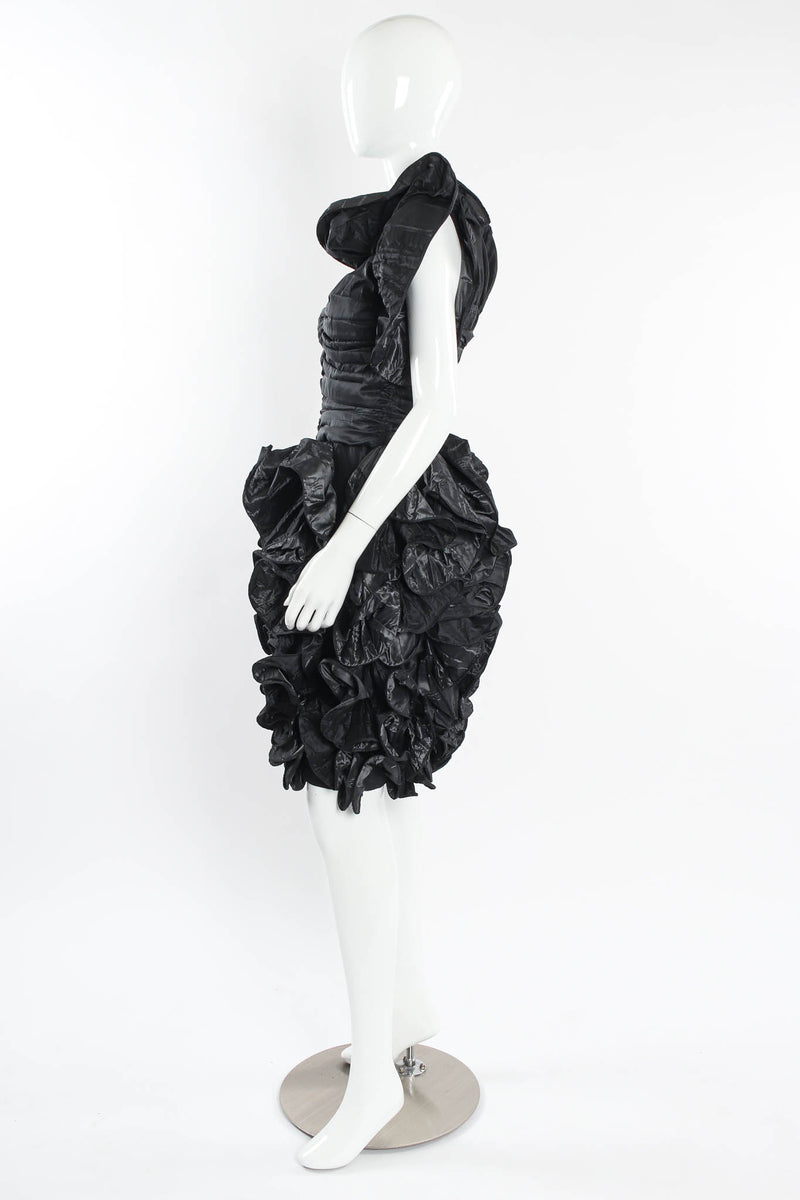 Vintage Christian Dior 1985 A/W Silk Taffeta Ruffle Dress mannequin side @ Recess LA