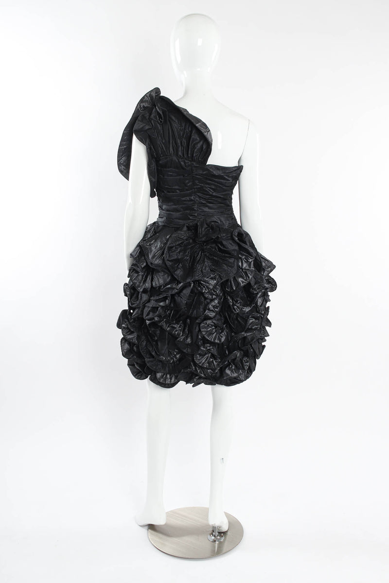 Vintage Christian Dior 1985 A/W Silk Taffeta Ruffle Dress mannequin back @ Recess LA