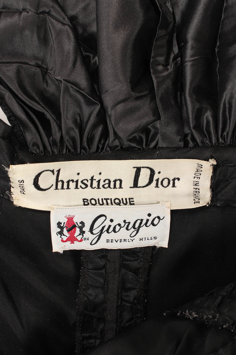 Vintage Christian Dior 1985 A/W Silk Taffeta Ruffle Dress label @ Recess LA