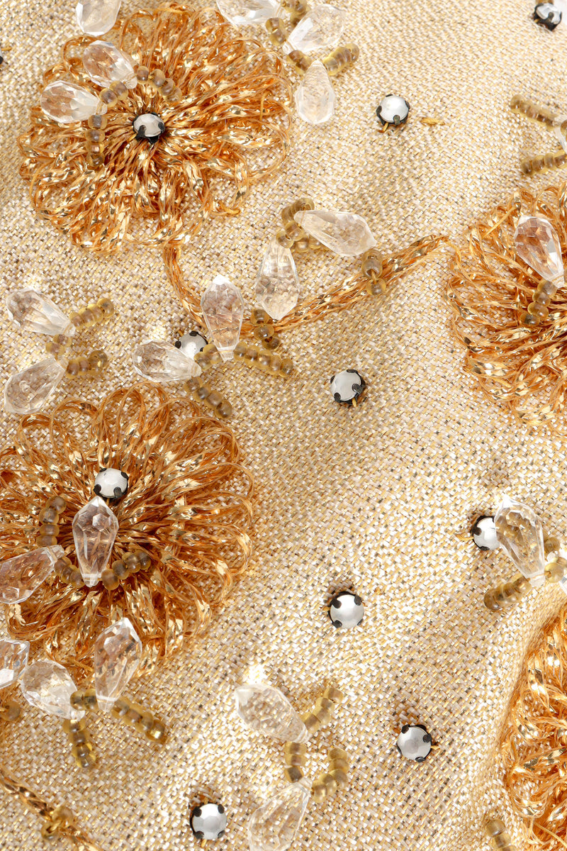 Vintage Christian Dior Jeweled Floral Pillbox Hat fabric/embellishment detail @ Recess LA