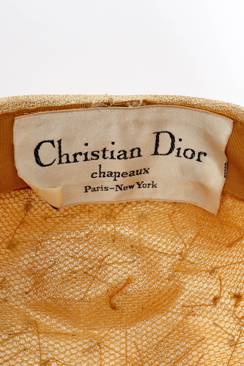 Vintage Christian Dior Jeweled Floral Pillbox Hat label @ Recess LA