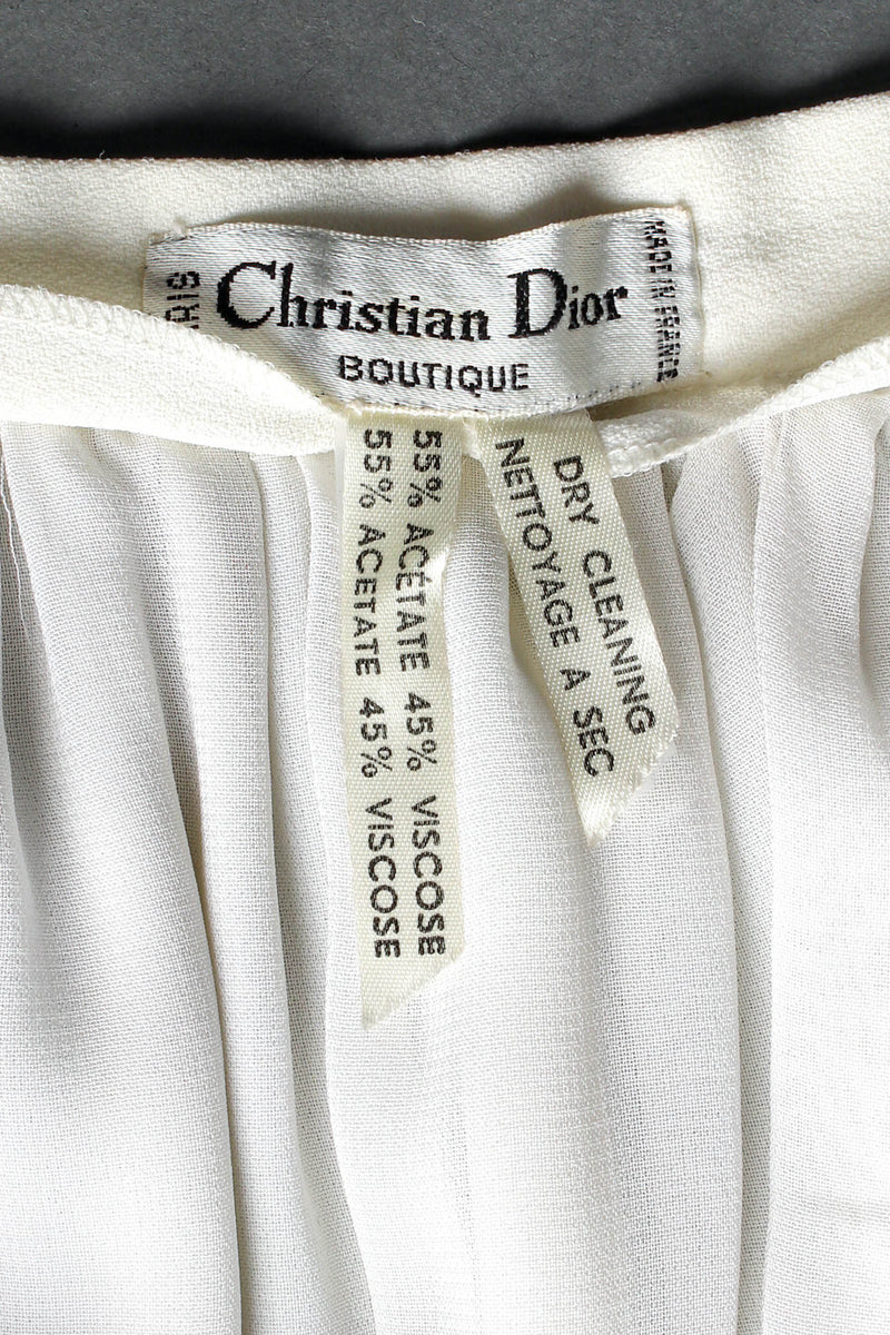 Vintage Christian Dior Ribbon Trim Top & Skirt Set skirt label @ Recess Los Angeles