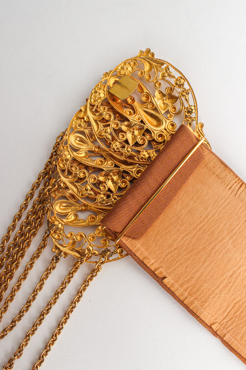 Bold double filigree emblem cloth belt by Christian Dior inner buckle @recessla