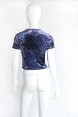 Vintage John Galliano Christian Dior 2000 Denim Trompe L'oeil Top on mannequin back at Recess LA