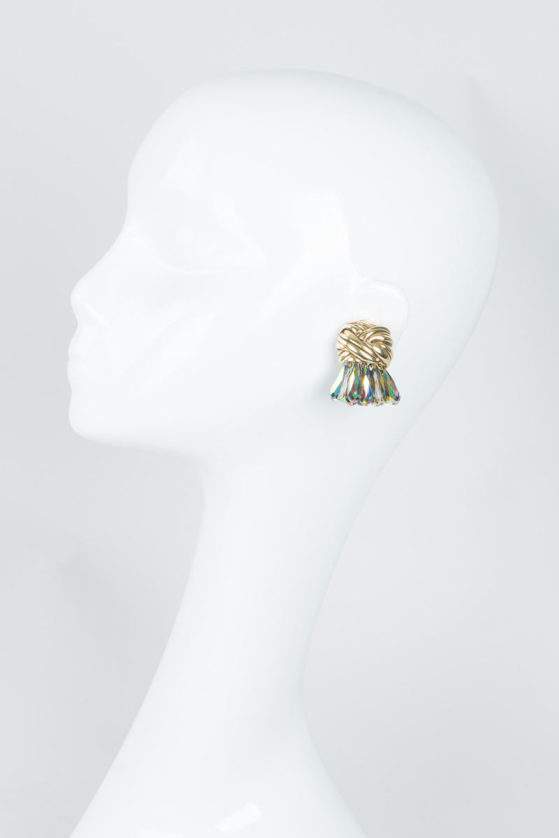 Diva Paradise Shine Crystal Cluster Turban Clip Earrings
