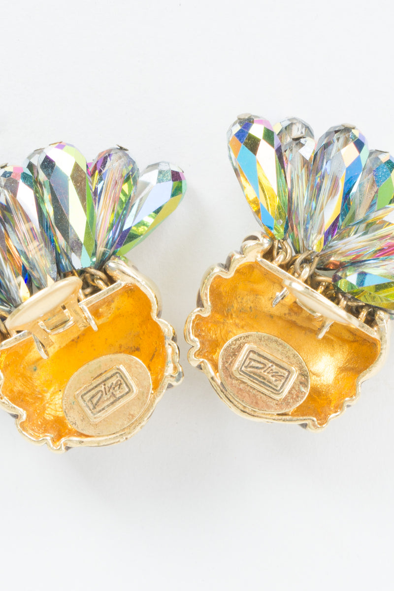 Diva Paradise Shine Crystal Cluster Turban Clip Earrings