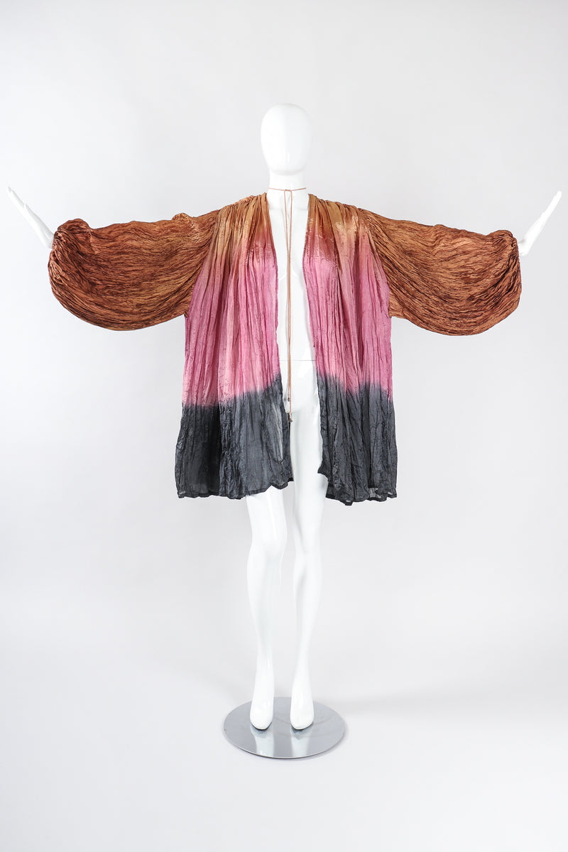 Recess Los Angeles Designer Consignment Vintage Divine Madness by Kathleen Tan Ombré Organza Draped Crinkle Jacket