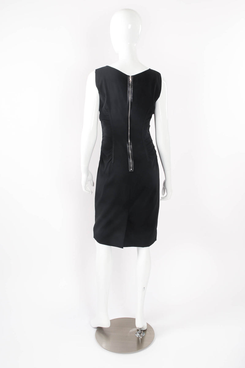 Vintage Dolce & Gabbana Ruched Bodycon Sheath Dress on mannequin back at Recess Los Angeles