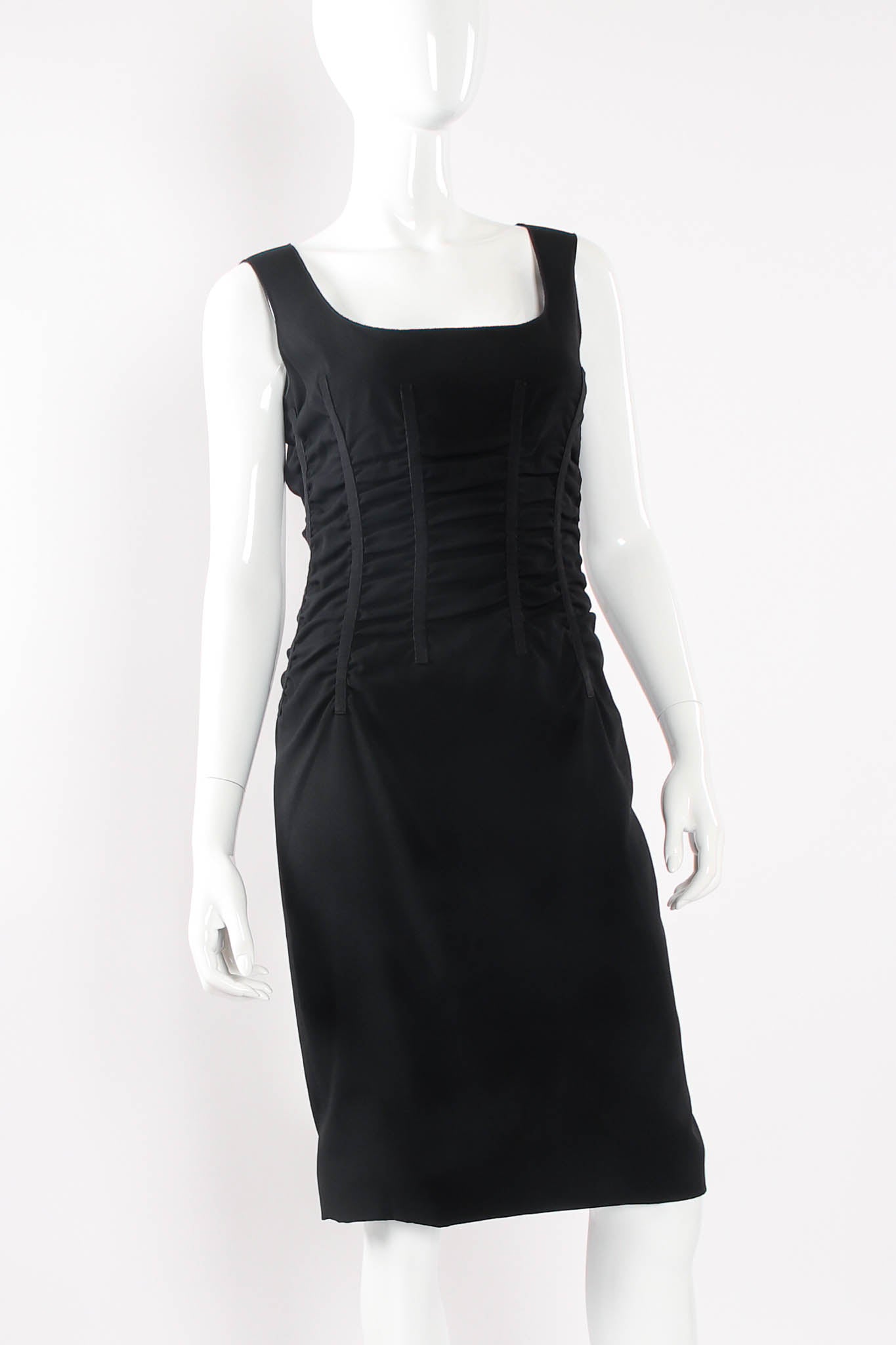 Vintage Dolce & Gabbana Ruched Bodycon Sheath Dress on mannequin at Recess Los Angeles
