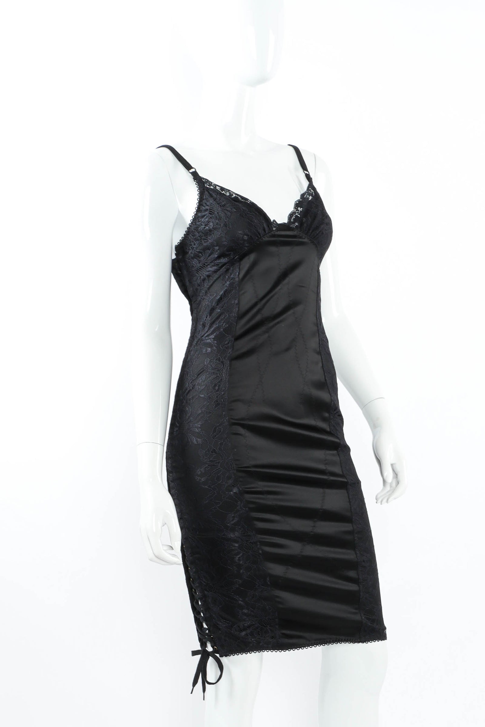 Vintage Dolce & Gabbana Provocative Sexy Lace Up Satin Slip Dress Recess Vintage Dolce & Gabbana Provocative Sexy Lace Up Satin Slip Dress Recess