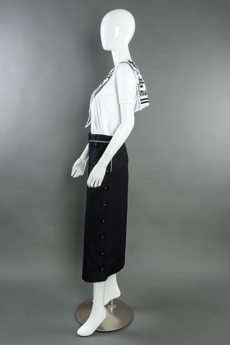 Vintage Dolce & Gabbana Navy Sailor Top mannequin set side @ Recess Los Angeles