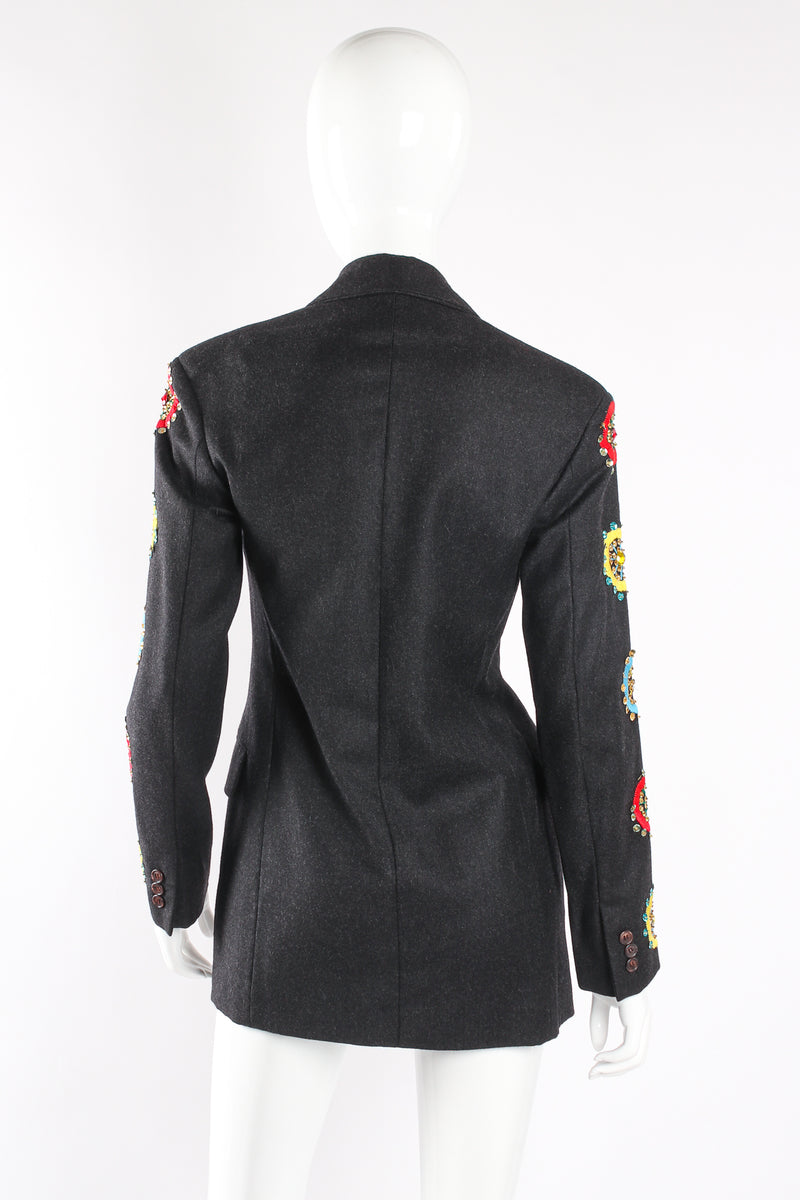 Vintage Dolce & Gabbana Embroidered Beaded Coat back on mannequin at Recess LA