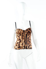 Vintage Dolce & Gabbana Leopard Print Bustier Top mannequin front @ Recess LA