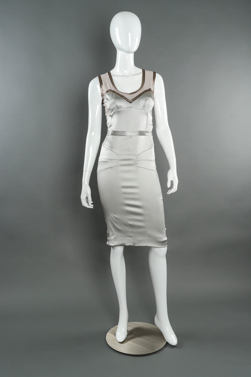 Vintage Dolce & Gabbana Panel Midi Sheath Dress mannequin front @ Recess LA